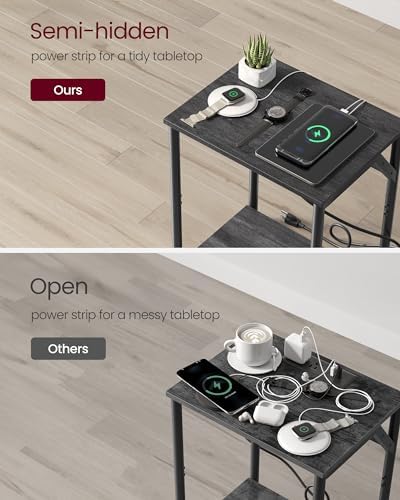 VASAGLE End Table with Charging Station, Set of 2, Small Side Tables - Image 5