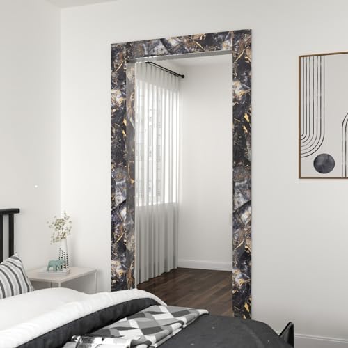 Wallercity Black/Gold Peel and Stick Wallpaper Borders for Kitchen Bathroom Marble Countertops Border Contact Paper Vinyl Waterproof Border Stickers for Wall Decor Corner Mirror Frame 3.94''x197'' - Image 7
