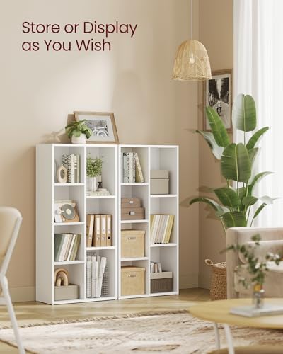 VASAGLE Bookshelf, 7 Cubes Storage Organizer, 19.7 x 9.4 x 41.7 Inches - Image 4