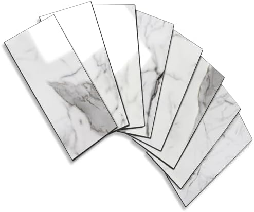 Vamos Tile 4-Piece Glossy Statury White Peel and Stick Backsplash Tile by VamosTile