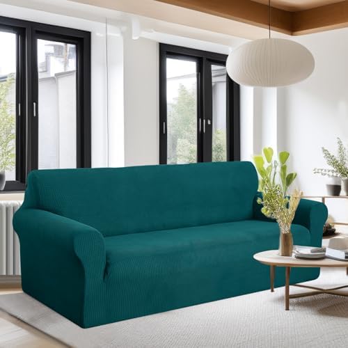 U-NICE HOME Oversized Stretch Couch Cover Slipcover, Blue - Image 2