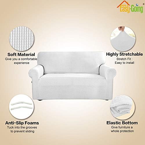 Easy-Going Stretch 4 Seater Oversized Sofa Couch Cover Snow White - Image 4