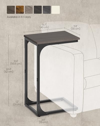 VASAGLE C-Shaped End Table, Small Sofa Side Table with Metal Frame - Image 3