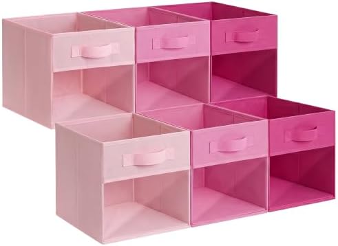 GRANNY SAYS 11x11 Storage Cubes with Clear Window, Pink Gradient, 6-Pack by GRANNYSAYS