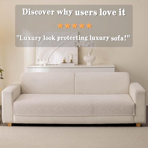 Soft Waterproof Chenille Cover Washable, Non Slip Sectional Sofa Covers for 3 Cushion Couch Sofa L Sharped Sofa Slipcover for Pets, Furniture Protector (1 PCS 36"x94" Coffee) - Image 6