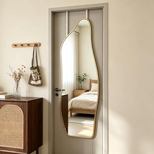 48"x16" Full Length Door Mirror, Dolphin Hanging Mirror, Gold - Image 6