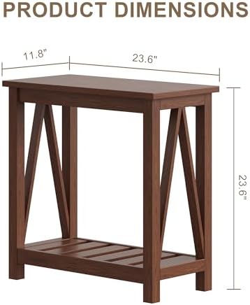 ChooChoo Farmhouse End Table Set of 2, Narrow Side Table - Image 3