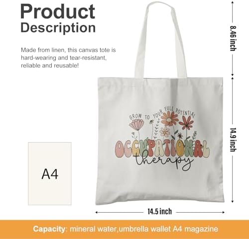 Occupational Therapy Canvas Tote - Mental Health, OT Appreciation Bag for Women - Image 6