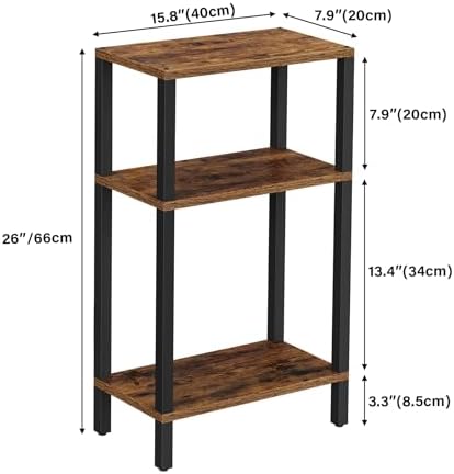 TUTOTAK Narrow Side Table, 3-Tier Small End Table for Couch - Image 2