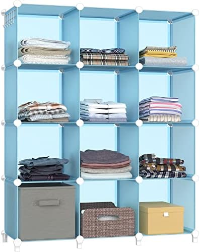 HOMIDEC Closet Organizers and Storage, 12 Cube Storage Organizer, Blue by DecorateYourHome