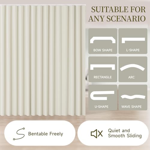 Room Divider Curtains Set, Extra Wide Blackout Curtains with Ceiling Track - Image 6