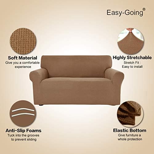 Easy-Going Stretch Couch Covers for Sofa Washable Large Camel - Image 3