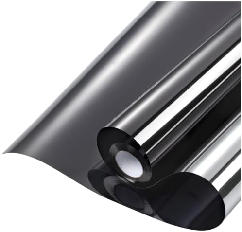 rabbitgoo Window Privacy Film One Way, 17.5" x 157.4", Black Silver by rabbitgoo