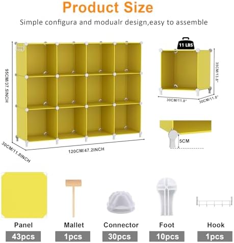 AWTATOS Cube Storage Organizer Closet Organizers 12 Cube Storage Shelves - Image 3