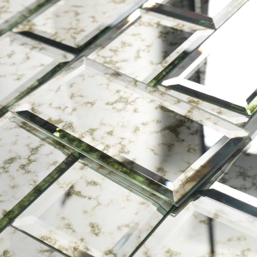 Peel and Stick Beveled Antique Mirror Tiles, 3x6 Inch Subway Mirrror Backsplash 40 Pcs by Soulscrafts