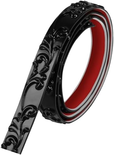 Duzzy Molding Trim Wall Trim, 16.4 Feet Self-Adhesive Flexible DIY Peel and Stick Crown Molding Ceiling Molding Suitable for Mirror Edge, TV Background Wall, Home Wall Decor (Black) by Duzzy