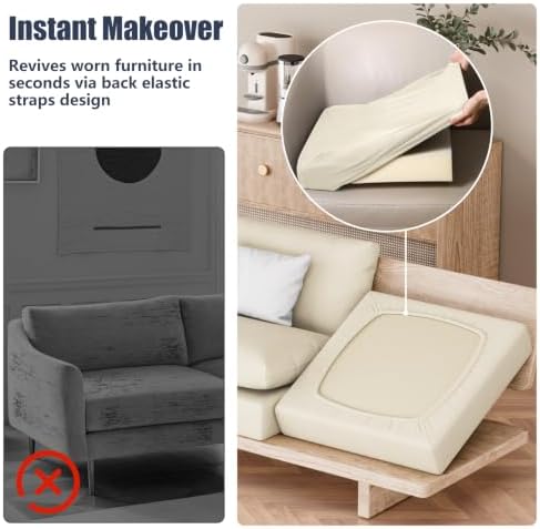 8Pcs Outdoor Cushion Covers, Stretch Patio Furniture Couch Chair Slipcovers - Image 5