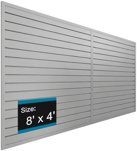 PVC Slat Wall Paneling 4x8 ft, Gray Slatwall Panel for Storage by Dmprosel