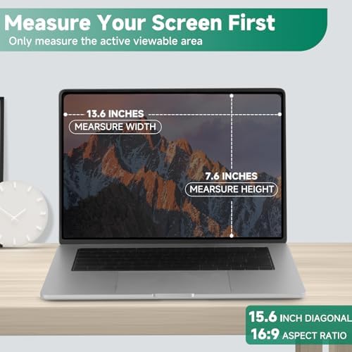 Nano-Suction Laptop Privacy Screen 15.6 Inch 16:9, Removable Screen Privacy Shield for Laptop, Anti Glare, Anti Bule Light, Screen Protector for Lenovo HP Dell Acer Asus Thinkpad - Image 2