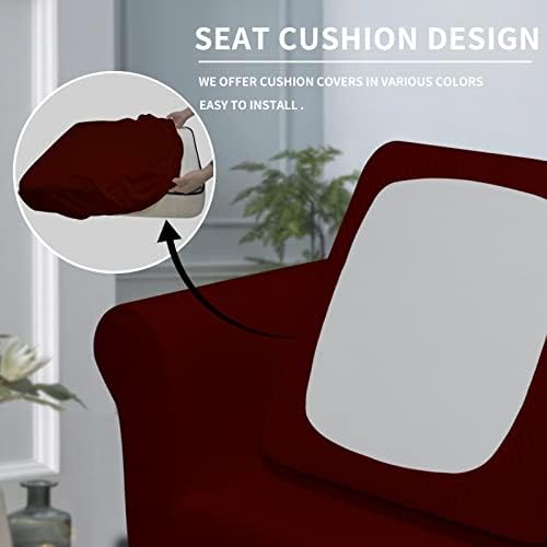 Easy-Going 2 Pieces Stretch Sofa Slipcover for Armchair Washable - Image 3