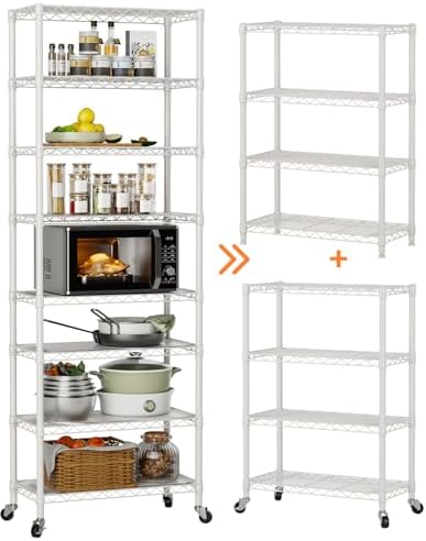 Golpart Shelves Storage Shelf Wire Closet Bathroom Organizers Metal Pantry - Image 6