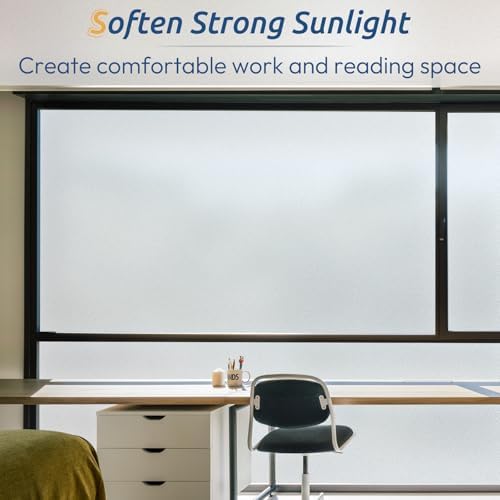 rabbitgoo Frosted Glass Window Privacy Film, Static Cling, 35.4" x 78.7" - Image 4
