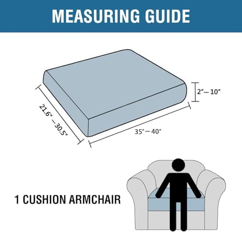 H.VERSAILTEX Super Stretch Individual Seat Cushion Covers Sofa Covers Couch Cushion Covers Slipcover Sets Thick Jacquard Textured Twill Fabric (1 Piece Chair Cushion Cover, Macchiato) - Image 3