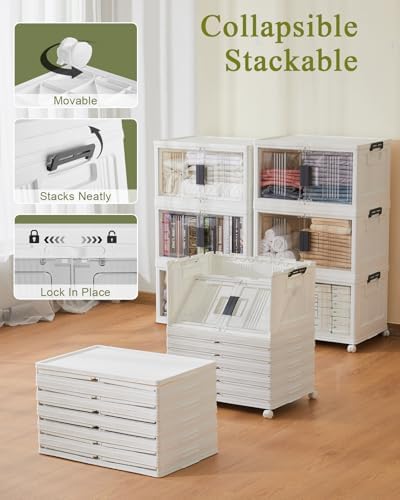 OlarHike 48QT Storage Bins with Lids for Home, Office, Closet, Dorm, 6 Pack - Image 2