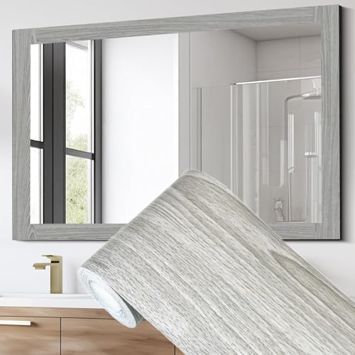 10M Mirror Border Peel and Stick, Wood Grain Wallpaper Border Mirror Tape by Avinyl