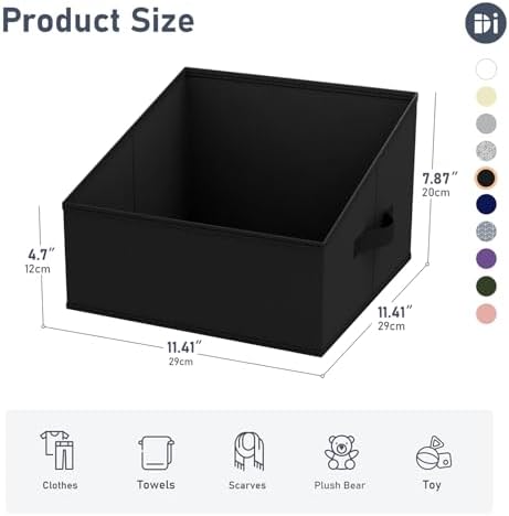DIMJ Closet Storage Bins 10 Pack - Fabric Storage Baskets for Shelves, Collapsible Clothes Organizer with Handles, Trapezoid Shelf Organization Storage Cubes for Purse, Toys, Books, Towel, Clothes - Image 5