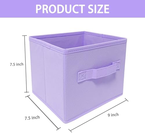 EBIGIC Purple Cube Storage Bins 9.0"x7.5"x7.5" Mini Size Fabirc Foldable Closet Toy Organizer Collapsible Cloth - Image 2