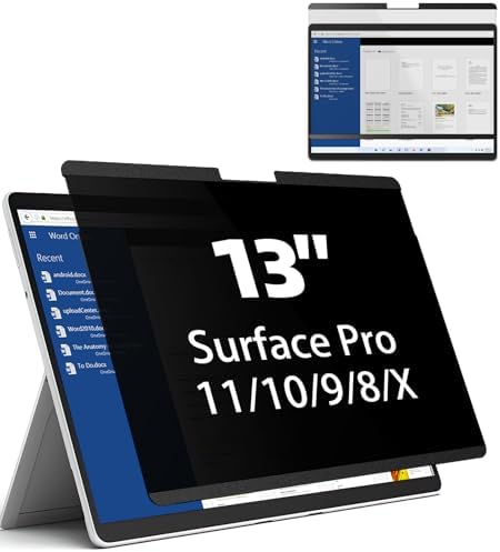 Mamol Magnetic Privacy Screen for 13 inch Surface Pro 11/10/9/8/X, Removable Anti Glare Blue Light Filter, Anti-Spy Screen Protector by Mamol