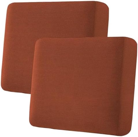 H.VERSAILTEX Super Stretch Individual Seat, Sofa Covers Couch, Cushion Covers Slipcover Sets Thick Jacquard Textured Twill Fabric (2 Piece Large Sofa Cushion Covers, Rust) by HVERSAILTEX