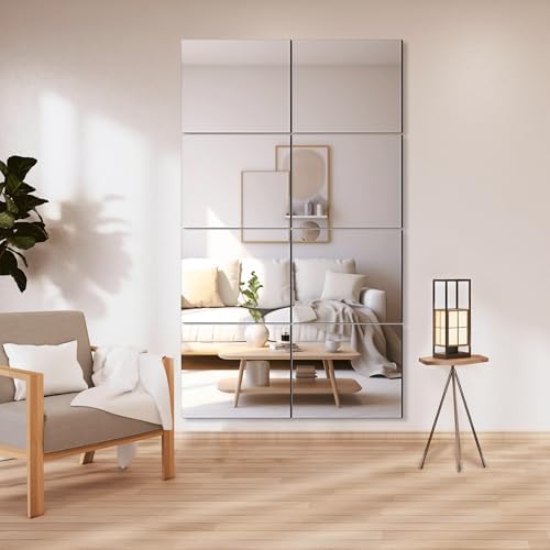 Delma Frameless Mirror Tiles 14"x12"x8 Pcs Wall Mounted by Delma