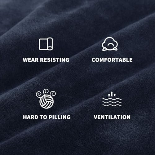 MAXIJIN Velvet Ottoman Cover Rectangular Stretch Square Ottoman Covers Slipcover Rectangle Washable Foot Stool Cover Thick Storage Protector with Elastic Bottom (Ottoman XX-Large, Navy Blue) - Image 5