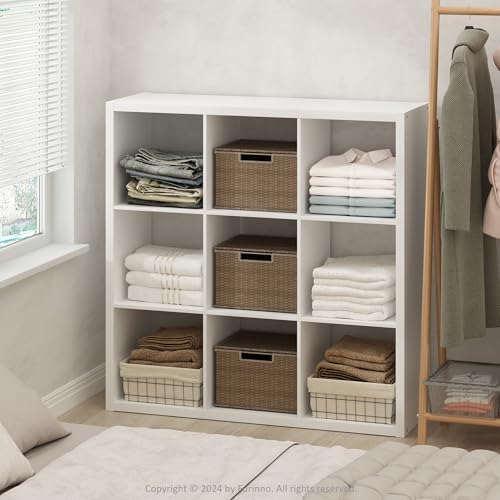 Furinno Cubic Extra Thick 9-Cube Closet Organizers and Storage, White by Furinno-FitsYourSpaceFitsYourBudget