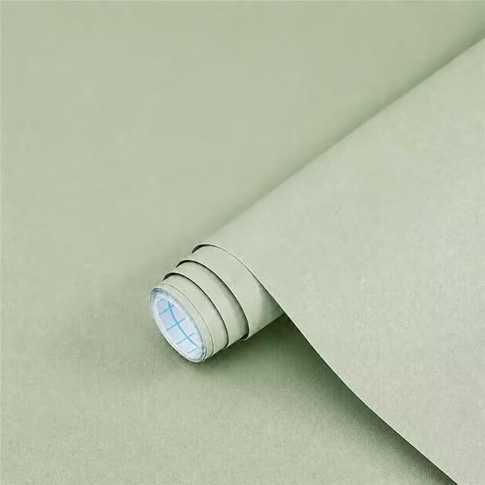 Peel and Stick Wallpaper Green Contact Paper Self-Adhesive Removable Waterproof Wallpaper Vinyl for Cabinets Countertops Bathroom Kitchen Wall Covering 17.7"x118" by Unknown