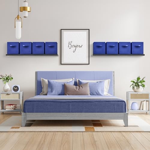 Sorbus Fabric Storage Cubes, 8 Pack, with Handles (Navy Blue) - Image 3