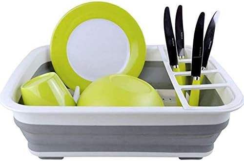 Dish Drying Rack Collapsible Dish Drying Rack Portable Dinnerware Drainer Organizer for Kitchen RV Campers Travel Trailers Space Saving Kitchen Storage Rack Tray Camper Must Haves - Image 4