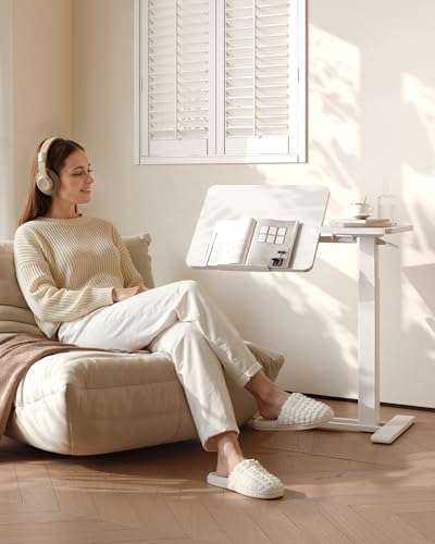 FLEXISPOT 28" Gas Spring C Table with Split Tilting Top,Mobile Side Table by Unknown