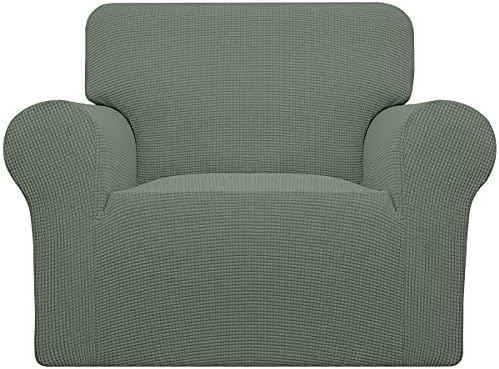 Easy-Going Stretch Oversized Chair Slipcover with Arm Washable Greyish Green by Easy-Going