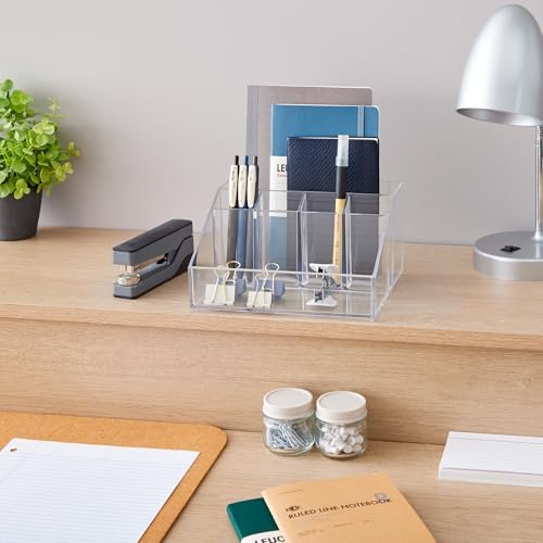 STORi Stackable Desk Organizer, Clear Pen Pencil Makeup Brush Holder for Desktops and Vanities, 6 Compartment Caddy (Made in USA) - Image 5