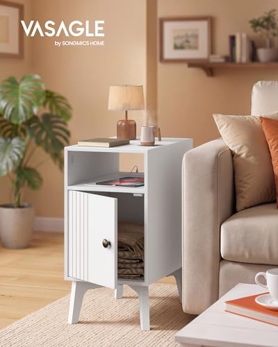 VASAGLE End Table with Charging Station, Narrow Side Table, Nightstand - Image 3