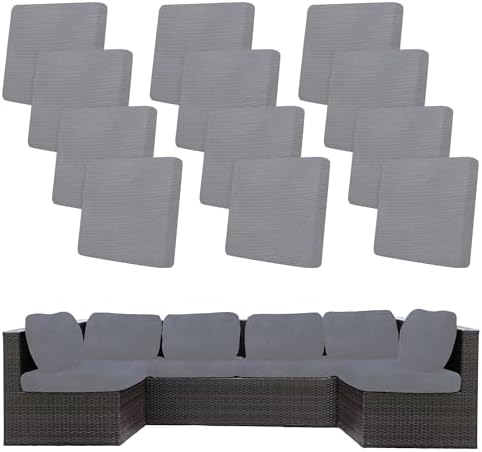 12 Pcs Outdoor Cushion Covers, Patio Sofa Cushion Covers Replacement by BIETYONE