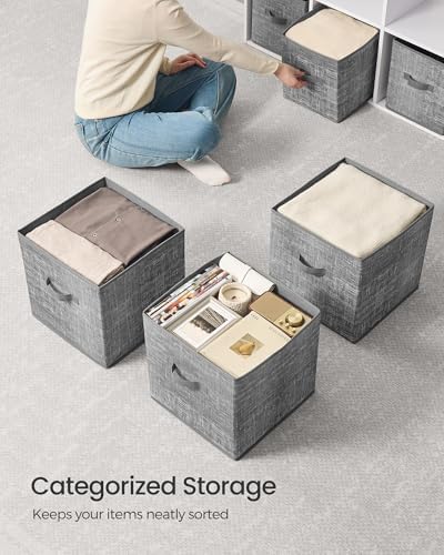 SONGMICS Storage Cubes, Set of 10, 13-Inch Foldable Closet Organizers - Image 4