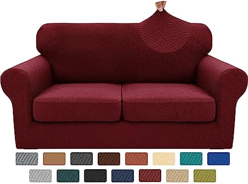 XINEAGE 3-Piece Stretch Loveseat Sofa Cover, Washable Couch Covers for Dog by XINEAGE