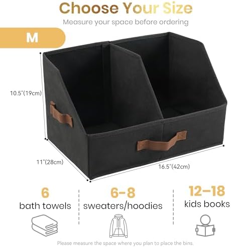 HOMELUX THEORY Closet Organizers Storage, Medium Collapsible Bin 6pc, Black - Image 2