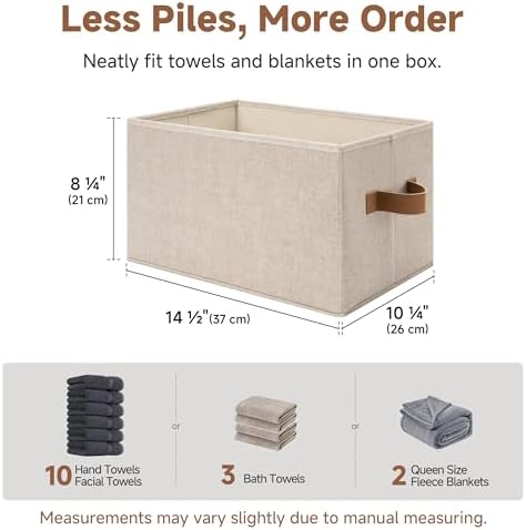 StorageWorks Closet Storage Bins, Brown & Beige, Large, 3-Pack - Image 4