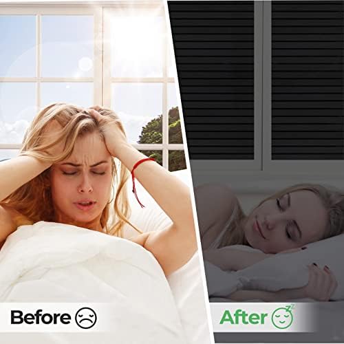 Privacy Film Heat Blocker Window Tint - Black Out Blinds No Adhesive Glass Film Static Cling Insulation Sticker Reflective Cling (118.1 x 23.6 Inch) - Image 5