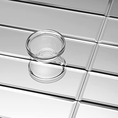 3" X 10" Glass Mirror Subway Backsplash Kitchen Bathroom Beveled Edge Brick Tile (Silver, 10 Tiles 2sq.ft) - Image 4